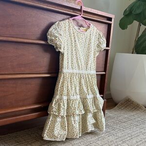 Mini Boden Yellow Floral Ruffle Dress